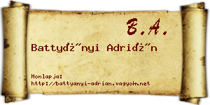 Battyányi Adrián névjegykártya